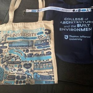 3pc. Thomas Jefferson University bags and lanyard